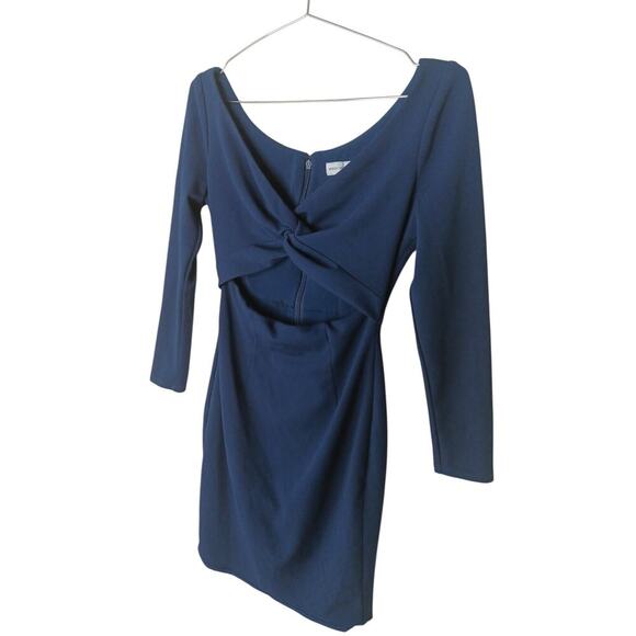 Dress the Population Jade Cutout Bodycon Dress XS Navy Long Sleeve Party - Picture 6 of 14